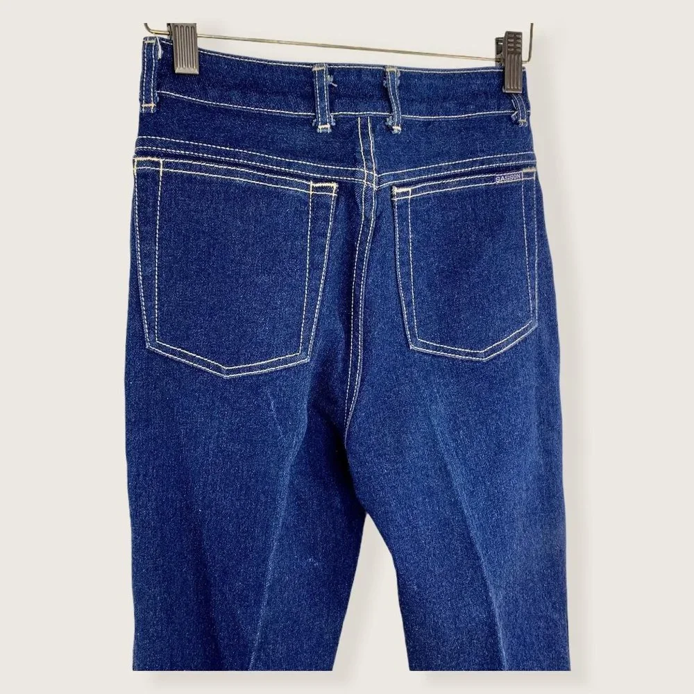 Vintage 70s Sasson Contrast Stitch Jeans Size 6 - Picture 5 of 12